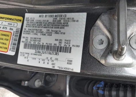 2015 Lincoln Mkz from USA, damaged, VIN 3LN6L2G97FR621385